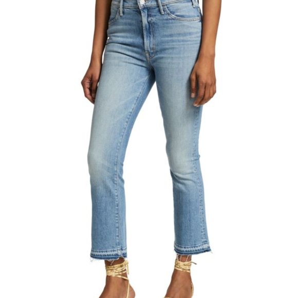 MOTHER | The Hustler Undone Hem Ankle Flare Jeans (On My Feet) Size 31 NWT - Picture 3 of 7